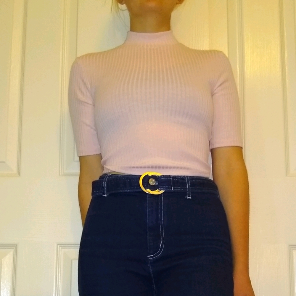 Mock neck Wrap Top